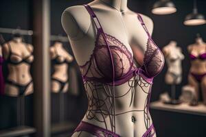 ai gerado sensual lingerie em uma manequim. ai generativo foto