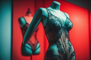 ai gerado sensual lingerie em uma manequim. ai generativo foto