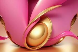 ai gerado 3d Renderização luxo Rosa e dourado abstrato fundo. pró foto