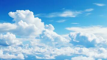 ai gerado azul céu fundo com nuvens. criada com generativo ai foto
