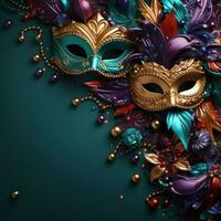 ai gerado fofa mardi gras carnaval poster modelo com cópia de espaço foto