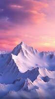 ai gerado lindo pôr do sol sobre a montanhas. Cáucaso, Dombay foto