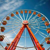 ai gerado uma imponente ferris roda serve Como a focal ponto do isto com tema de carnaval foto