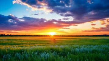 ai gerado majestoso pôr do sol espaço de tempo da natureza luz e rolando nuvens dentro 4k. ai gerado foto