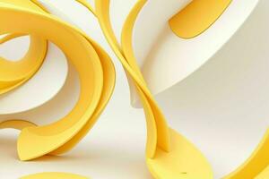 ai gerado 3d Renderização luxo branco e amarelo abstrato fundo. pró foto