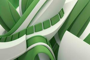 ai gerado 3d Renderização luxo verde e branco abstrato fundo. pró foto