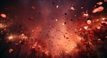 ai gerado uma grande colorida fogos de artifício luz para a noite foto