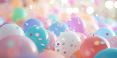 ai gerado uma aniversário festa com balões e balões foto
