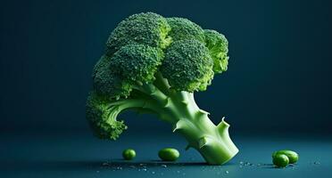 ai gerado brócolis, uma delicioso e nutritivo vegetariano, é a ideal fonte do Vitamina e foto