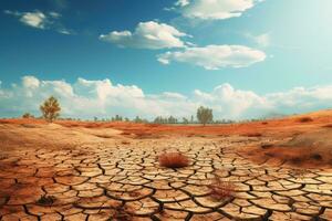 ai gerado seco rachado terra fundo. global aquecimento, clima mudança conceito, seca terra e quente clima, ai gerado foto