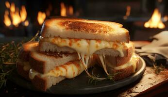 ai gerado queijo e queijo grelhado sanduíche imagem foto