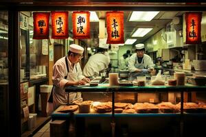 ai gerado não identificado chefs dentro tradicional chinês restaurante dentro hong kong, ai gerado foto