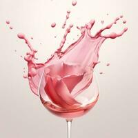 ai gerado rosa corar logotipo vermelho vinho beber marca, foto