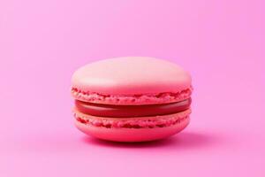 ai gerado Rosa macaron isolado em uma Rosa fundo foto