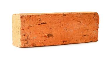 solteiro velho rachado vermelho ou laranja tijolo isolado com recorte caminho foto