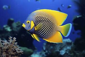 ai gerado lindo peixe anjo dentro a oceano. ai gerado foto