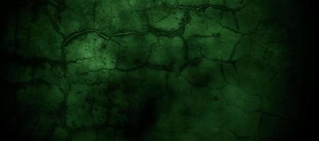 parede rachada enevoada verde escura assustadora para o fundo foto