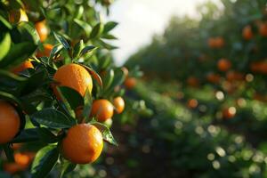 ai gerado laranja Fazenda dentro Califórnia foto