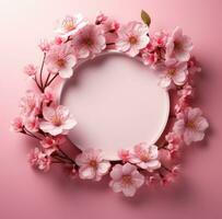 ai gerado Rosa número 8 com arco e flores foto