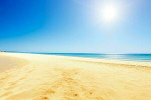 ai gerado céu e areia do a de praia. pró foto