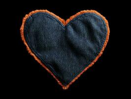 ai gerado uma coração fez do jeans. jeans textura e coração. foto