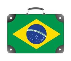 bandeira do brasil na forma de uma mala de viagem foto