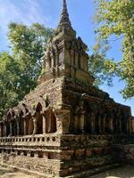 antigo passar têmpora, localizado somente lado de fora a da cidade velho paredes Chiang Saen distrito, ruínas wat pa sak, antigo cidade, Chiang saen, Chiang Rai, Tailândia foto