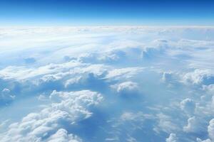 ai gerado aéreo Visão do contínuo nuvem cobrir acima a da terra superfície foto