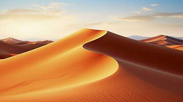 ai gerado deserto com mágico areias e dunas Como inspiração para exótico aventuras dentro seco climas. ai gerado. foto