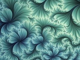 ai gerado aqua e verde psicodélico fractal. ai gerado foto