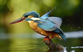 ai gerado a comum martinho pescatore zonas úmidas pássaro colori penas a partir de diferente pássaros. generativo ai foto