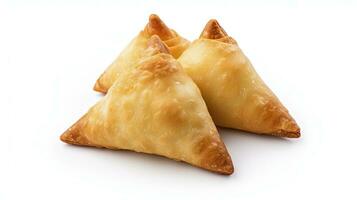 ai gerado saboroso samosa isolado em branco fundo. ai gerado. foto