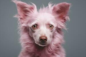 ai gerado Rosa colori cachorro. ai gerado foto