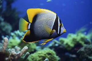 ai gerado lindo peixe anjo dentro a oceano. ai gerado foto