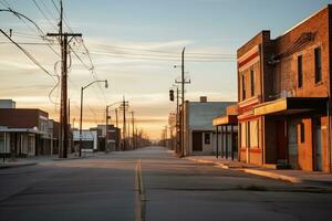 ai gerado fotografia do quieto vintage americano cidade foto