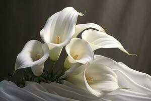 ai gerado branco Casamento natureza lírio beleza Flor plantar flor flora chamada. ai gerado foto