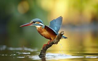 ai gerado a comum martinho pescatore zonas úmidas pássaro colori penas a partir de diferente pássaros. generativo ai foto