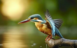 ai gerado a comum martinho pescatore zonas úmidas pássaro colori penas a partir de diferente pássaros. generativo ai foto