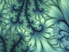 ai gerado aqua e verde psicodélico fractal. ai gerado foto