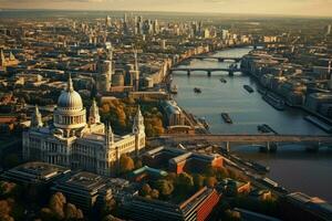 ai gerado lindo Londres e a rio , Londres cidade ai gerado foto