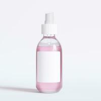 vidro garrafa Cosmético Renderização 3d Programas ilustração com rótulo e branco cor realista textura foto