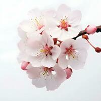 ai gerado sakura flores isolado em branco fundo foto