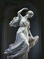 ai gerado mármore estátua do uma bailarina. generativo ai foto