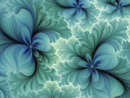 ai gerado aqua e verde psicodélico fractal. ai gerado foto