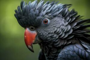 ai gerado uma beautful vermelho atado Preto cacatua. ai gerado foto