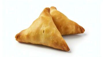 ai gerado saboroso samosa isolado em branco fundo. ai gerado. foto