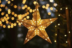 ai gerado Natal Estrela decorações. ai gerado foto