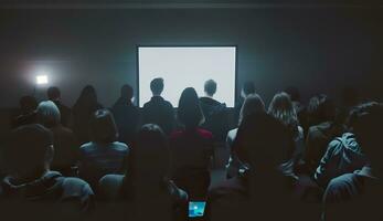 ai gerado pessoas multidão assistindo televisão. televisão vício, propaganda e falso notícia conceito. generativo ai foto