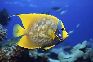 ai gerado lindo peixe anjo dentro a oceano. ai gerado foto