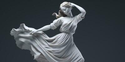 ai gerado mármore estátua do uma bailarina. generativo ai foto